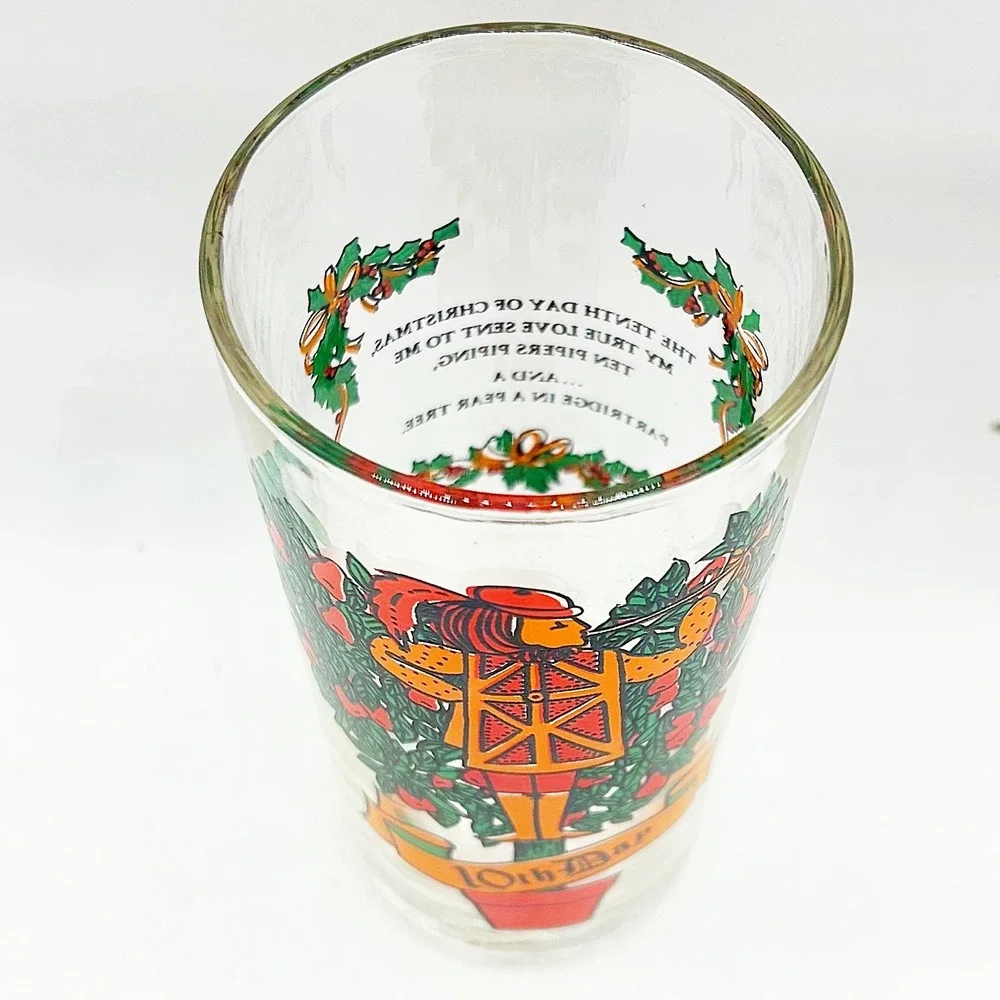 Anchor Hocking 12 Days of Christmas 10th Day Vintage Replacement Tumbler Glass